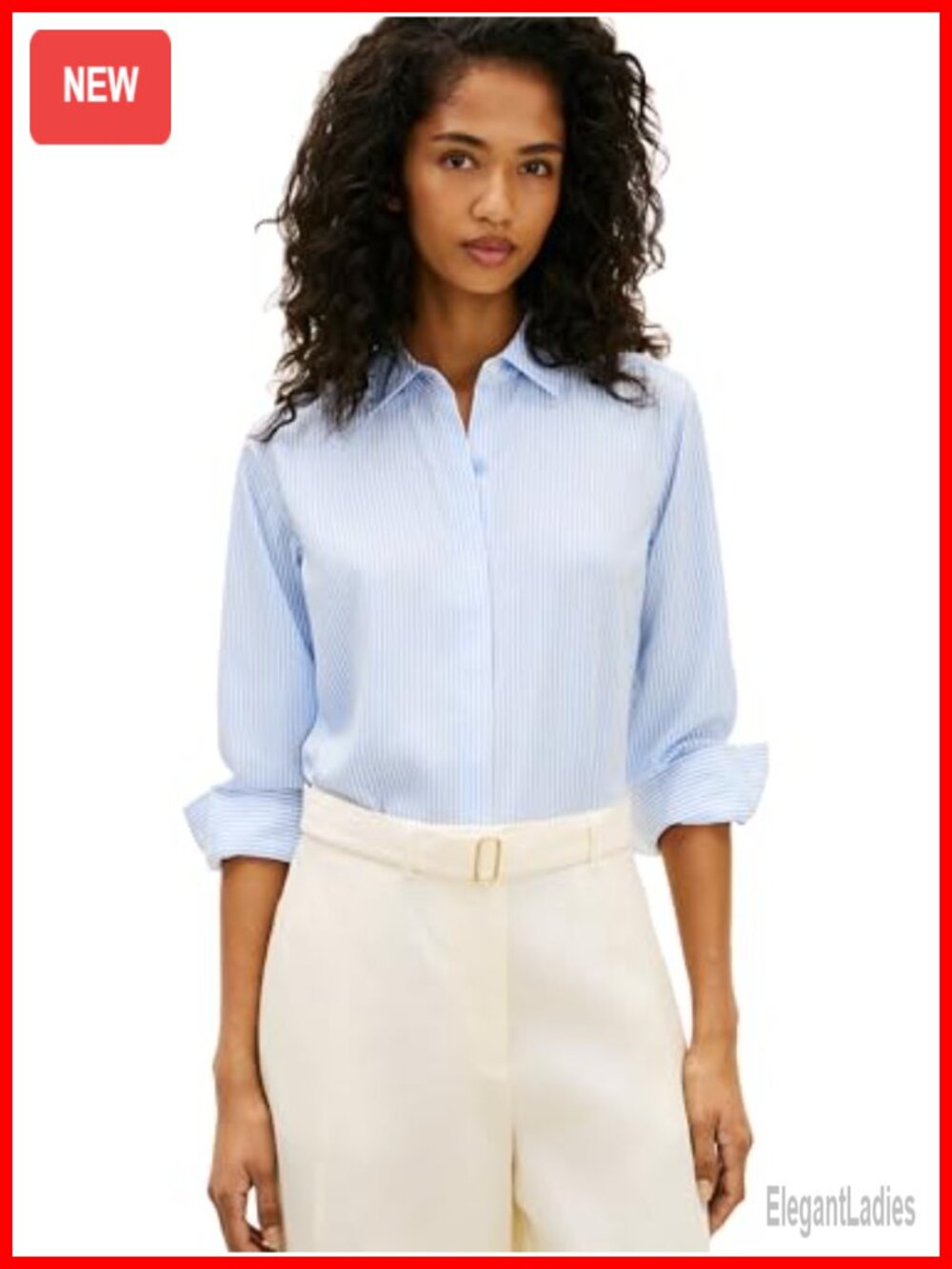 Tommy Hilfiger Women's Lightweight Long Sleeve Button Down Shirt Regular Fit